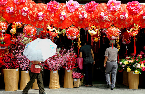 New Year Shopping outside a shop in Chinatown, Kuala Lumpur