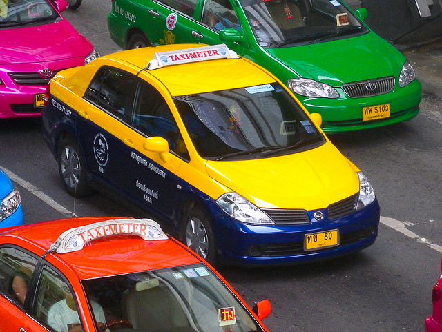 A Pattaya Metered Taxi on Silom Road, Bangkok