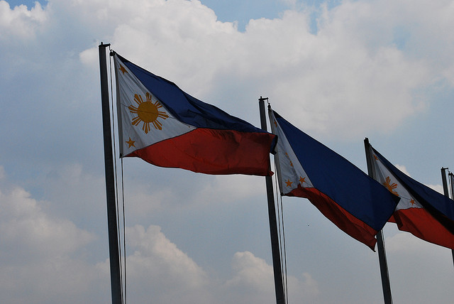 Waving the Philippine Flag